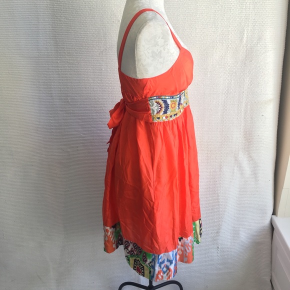 Johnny Was S 100% Silk Dress Embroidered Boho Ikat - Picture 3 of 8